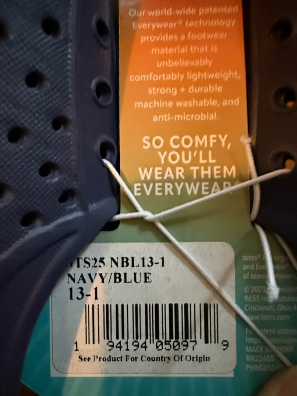 totes Kids Navy Blue Water Shoes - Slip-On Perforated Aqua Clog